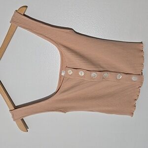 Comune Santo Sandstorm Ribbed Sleeveless Tan Top Size M